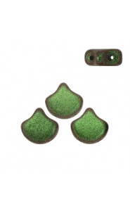 Ginko Leaf Beads 7.5x7.5mm Polychrome olive mauve